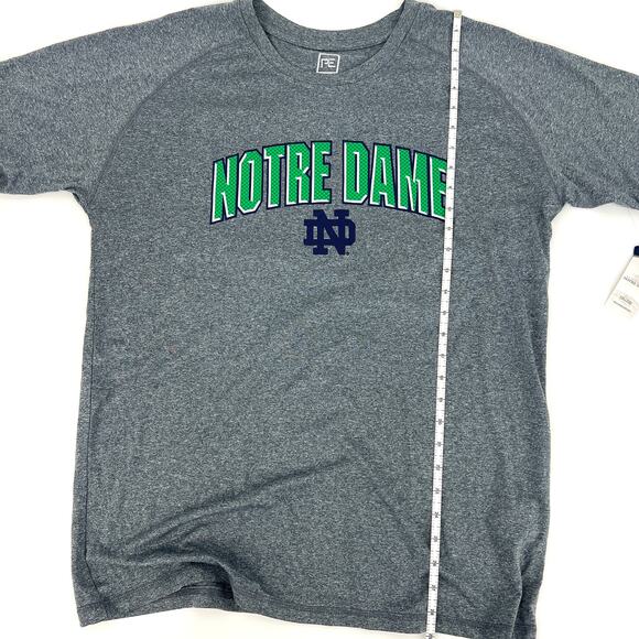Pro edge NWT Mens University of Notre Dame Gray and Green Short Sleeve T Shirt L - Picture 6 of 9
